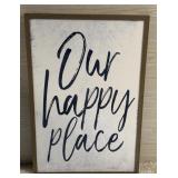 OUR HAPPY PLACE FRAMED WALL DECOR