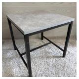 SQUARE END TABLE W CONCRETE LOOK TOP & METAL BASE