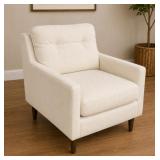 UPHOLSTERED ACCENT ARM CHAIR W TUFTED BACK