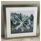 COMPASS ADVENTURE VINTAGE WOODS FRAMED PRINT