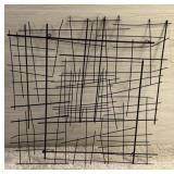 BLACK ABSTRACT LINES METAL WALL SCULPTURE