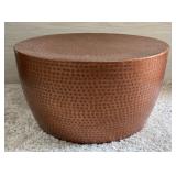 COPPER TONE METAL DRUM COFFEE TABLE MADE IN INDIA