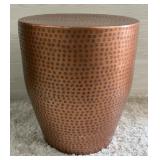 COPPER TONE METAL DRUM ACCENT TABLE MADE IN INDIA