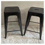 24' HIGH METAL COUNTER BAR STOOL BLACK STACKABLE