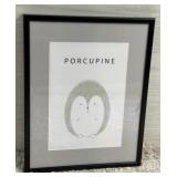 MINIMALIST PORCUPINE FRAMED ART PRINT