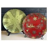 GLASS CHRISTMAS PLATTERS