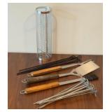 BBQ GRILLING TOOL SET & VEGETABLE GRILL BASKET