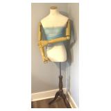 VINTAGE DISPLAY DRESS FORM W WOOD BASE