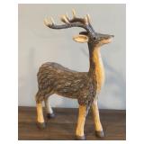 RUSTIC WOOD LOOK RESIN DEER FIGURINE