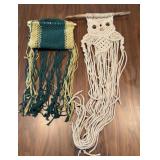 MACRAME OWL WALL HANGING & PURSE UNFINISHED