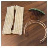 HAIR ACCESSORIES & FAUX PEARL NECK COLLAR