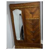 1930s ART DECO WATERFALL CHIFFEROBE WARDROBE