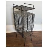 VINTAGE PERFORATED METAL MESH MAGAZINE TABLE