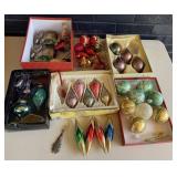 VINTAGE CHRISTMAS ORNAMENTS GLASS SILVER PLATE