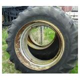 2 Tractor Tires on Rims