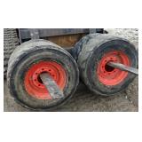4 Skid Steer Tires on Rims