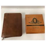 Wooden Cigar Box and Leather Daily Planner