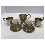 Sterling Demitasse Cup and Saucers, Baby Cups