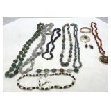 Polished Stone Necklaces, Earrings, Bracelet