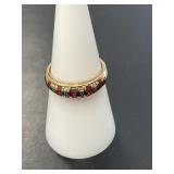 10 KT Pink Sapphire and Moissanite Ring