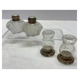 Crystal and Sterling Salt and Pepper Shakers