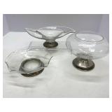 Sterling Base Crystal Serving Pieces