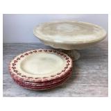 Antique Cake Stand and Plates