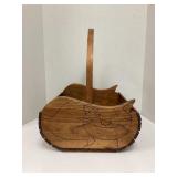 Large Vintage Wooden Cat Basket