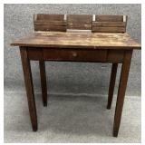Antique Oak Primitive Writing Desk