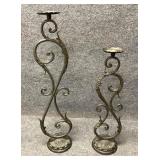 Pair of Graduated Metal Candle Stands