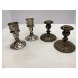 Four Sterling Weighted Candlesticks
