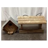 Vintage Birdhouse and Feeder