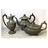Pewter Teapots and Claret Jug