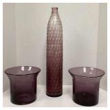 Three Pieces Purple Glass
