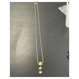 14 KT Peridot and Diamond Drop Necklace