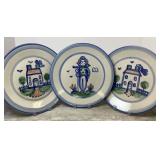 MA Hadley Pottery Dinner Plates