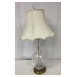 Vintage Crystal and Brass Table Lamp