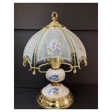 Vintage Floral Glass Table Lamp