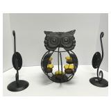 Black Metal Owl Candle Holder and Sconces