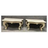 Pair of Marble Top Wall Tables