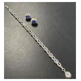 Stunning Sterling Tanzanite Bracelet Earrings