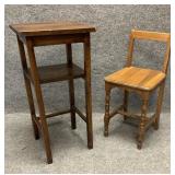 Wood Stand and Chair