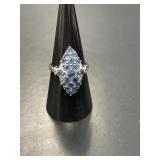 10 KT WG Sapphire and Diamond Ring