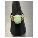 14 KT Fancy Jade Ring