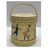 Paint Decorated Firkin or Sugar Bucket