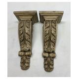 Pair Architectural Wall Shelves