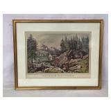 Currier and Ives 1871 Gold Mining in California