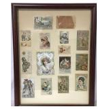 Large Framed Collection of Vintage Product Labels