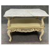 French Provincial Victorian Marble Top Table