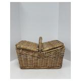 Thick Wicker Picnic Basket with Double Lids